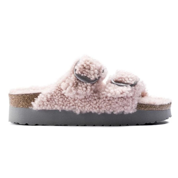 Birkenstock Arizona Teddy Big Buckle Shearling, Crystal Rose, Narrow Fit - Picture 6 of 10
